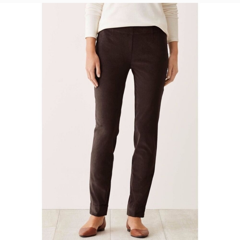 J.Jill Corduroy Burgundy Side Zip Flat Front Pants Size 8 - Picture 1 of 12